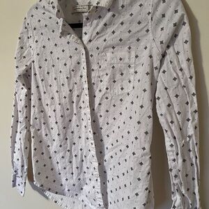 Abercrombie & Fitch White and Black Patterned Men's Shirt